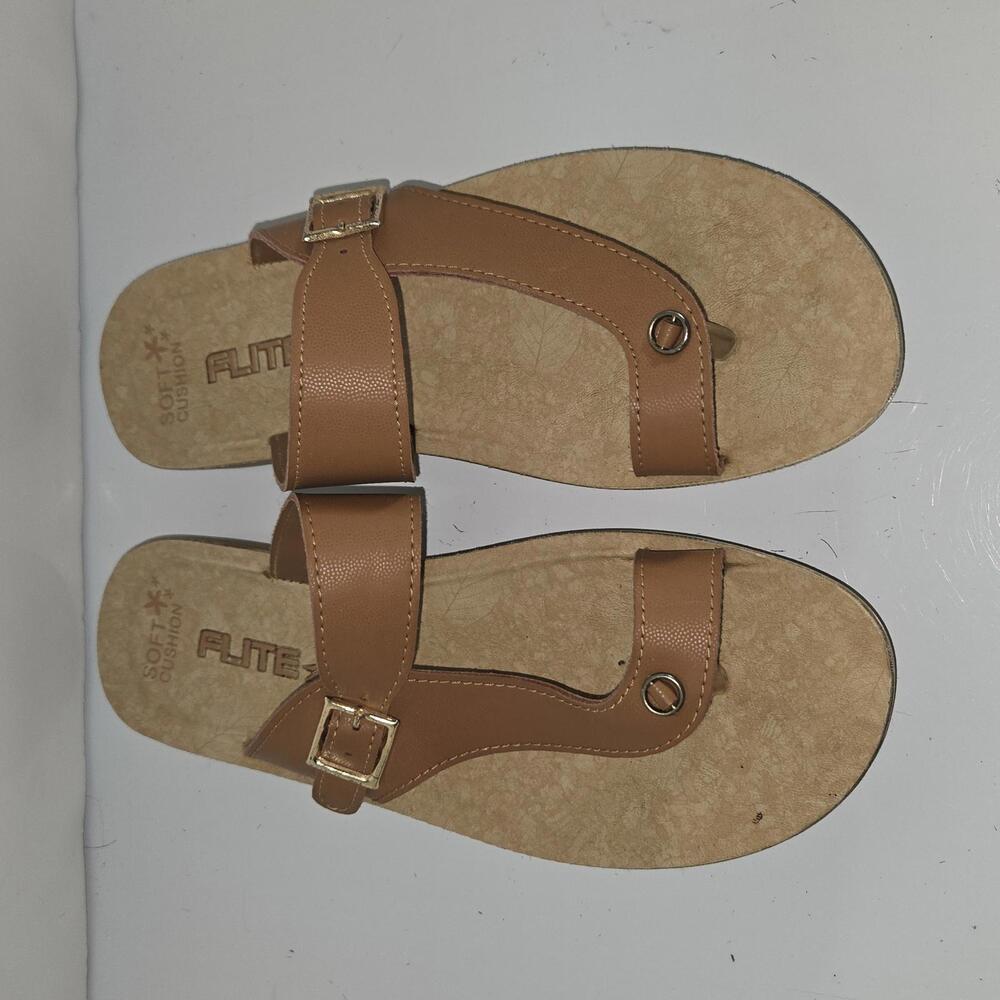 0281 Flite PUL-82 Womens Flat Tan Daily Wear Sandal Size 8 - Picture 2 of 9